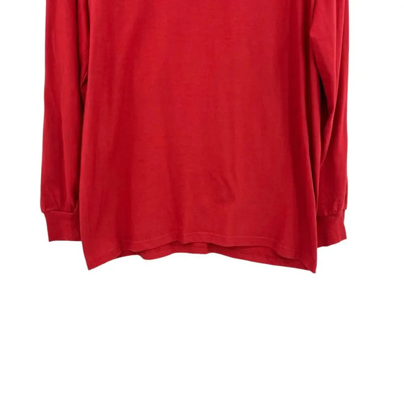 Supreme Blank Red Long Sleeve Cotton Tee Shirt Size Large - Picture 4 of 9